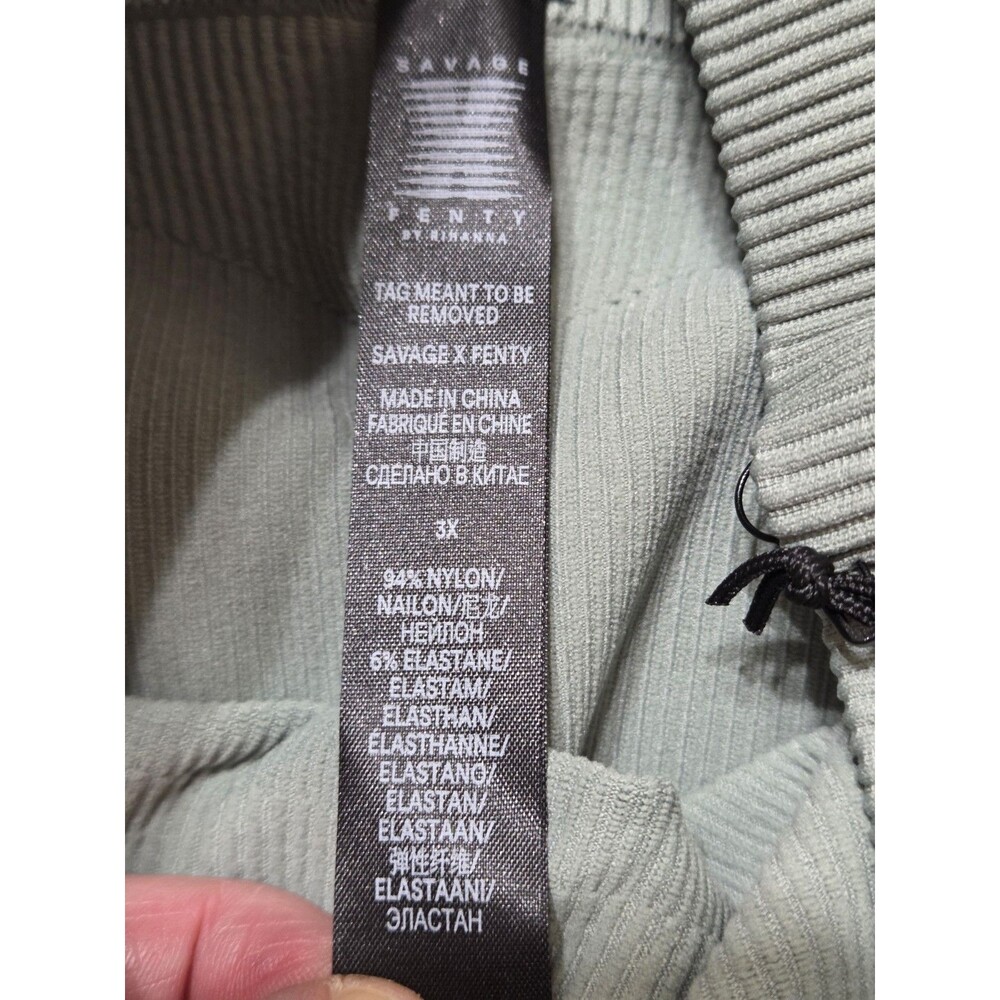 NWT Savage X Fenty High Waist Ribbed Leggings Women's Plus 3X Muted Green F9.1 - Picture 10 of 11